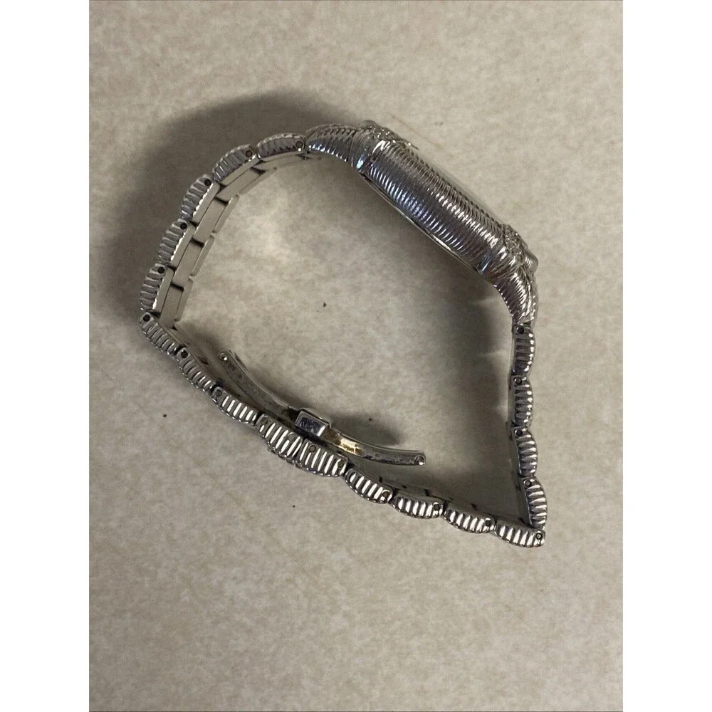 Judith Ripka 925 Sterling Silver Watch Swiss Movement MOP Dial Crystal Bracelet